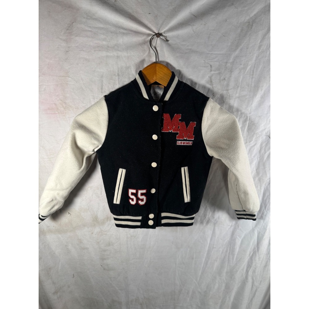 Disney Mickey Mouse Varsity Jacket Kids Black White Mouseketeer Letterman 3 100